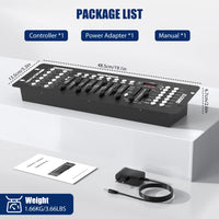 Contrôleur DMX 192 canaux, 12 appareils, 30 banques de 8 scènes, 6 chenillards