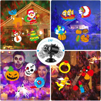 Projecteur Noël deux têtes – motifs de Noël, d'Halloween et de fêtes projetés sur une façade