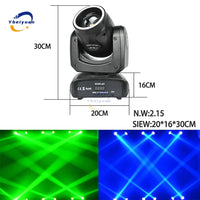 Mini lyre LED 100 W – dimensions de 20 x 16 x 30 cm et poids de 2,15 kg net