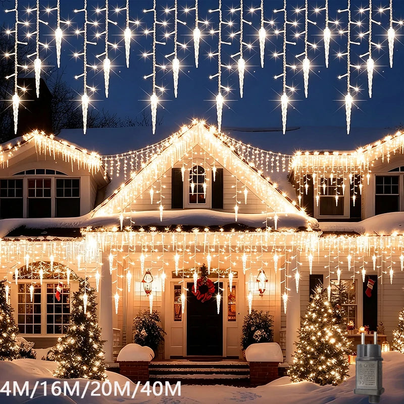 Guirlande stalactites LED blanc chaud – vue 7