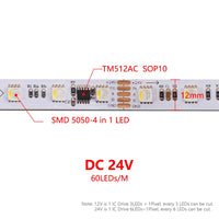 Ruban LED adressable DMX512 – ruban de 24 V à puce SOP10 et circuit de 12 mm