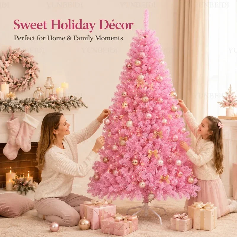 Sapin de Noël rose en PVC – vue 15