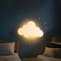 Lampe nuage murale en bois à piles pour chambre d'enfant, 3 formes