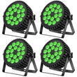 Projecteur PAR LED 18 LED RGBW 200 W, lot de 4, DMX