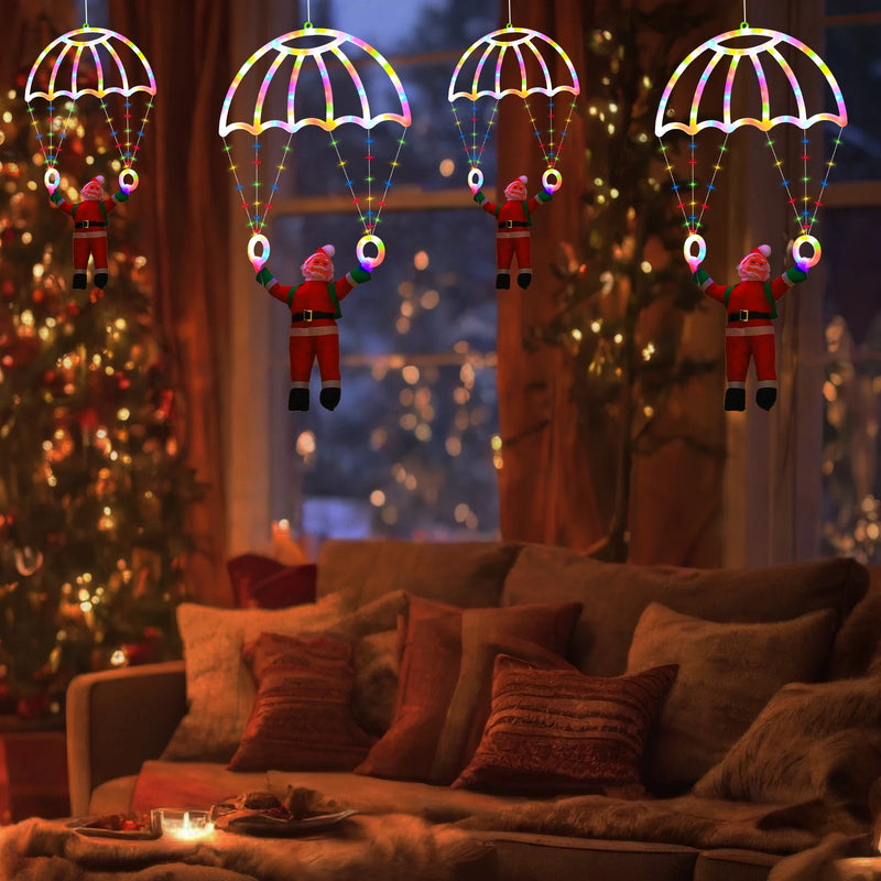 Décoration de fenêtre Père Noël en parachute – vue 12