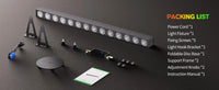 Barre LED pixel COB RGBW – contenu du colis : barre, base pliable, support et manuel