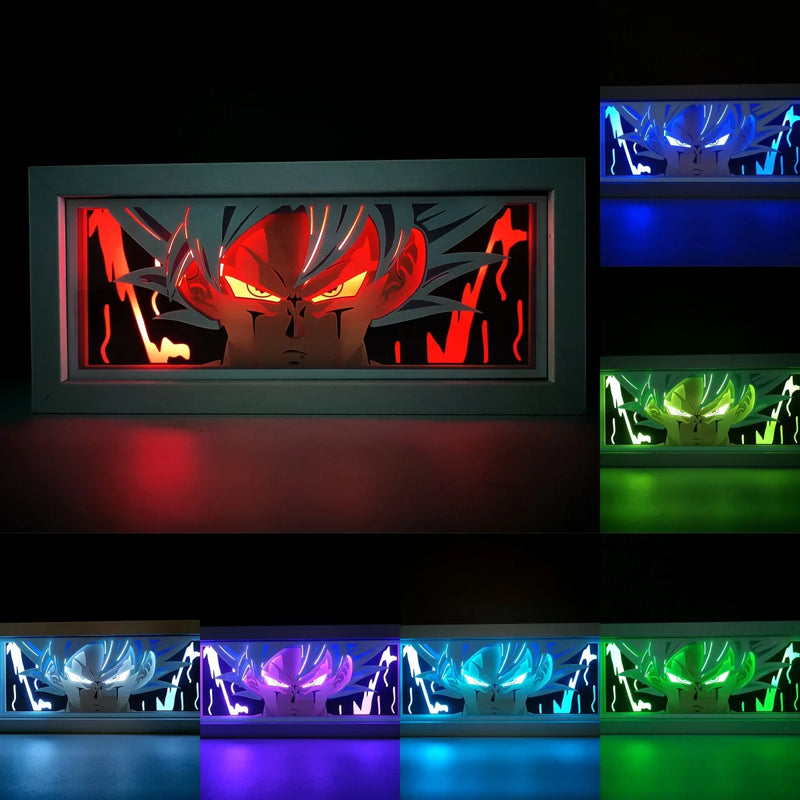 Cadre lumineux Dragon Ball Z – cadre allumé en rouge et vues en plusieurs couleurs