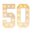 Chiffres lumineux géants 50 ans, 100 cm en carton mousse, à piles