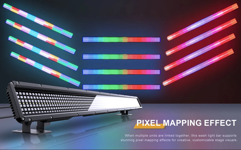 Barre stroboscope LED IP65 250 W – effet de cartographie de pixels avec plusieurs barres