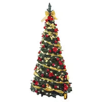 Petit sapin lumineux pop-up 120 cm avec LED, rubans et fleurs de Noël
