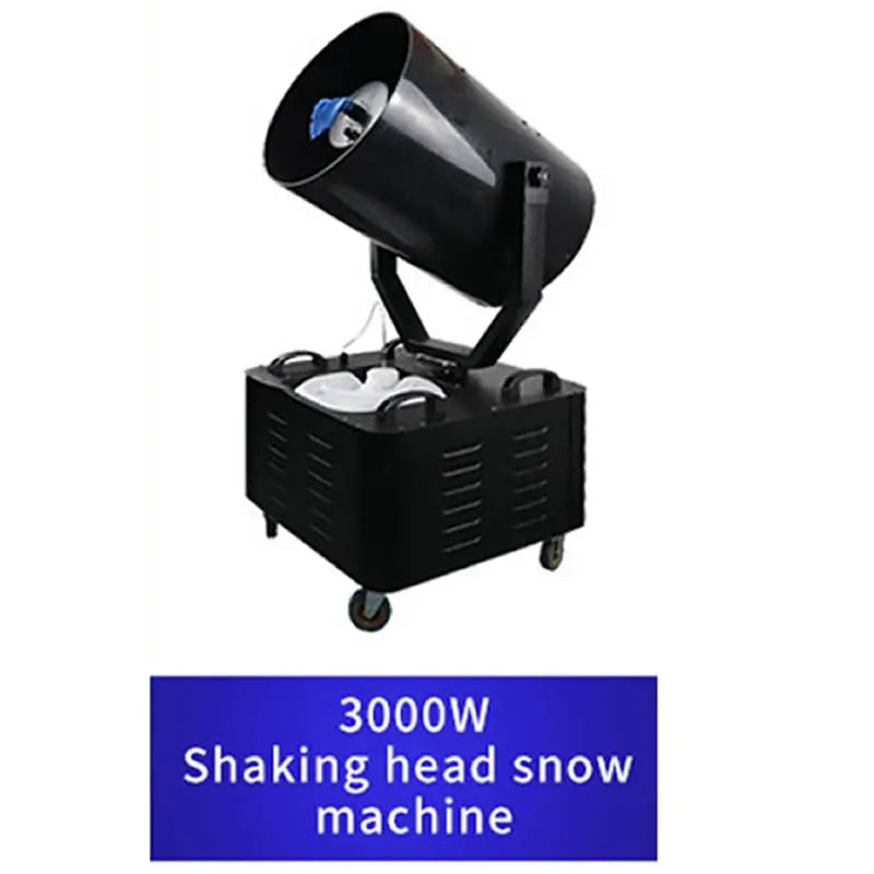 Machine à neige 3000 W à tête oscillante – vue de face, sur roulettes