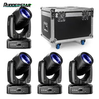 Lot de 4 lyres LED beam 200 W, 7 gobos, DMX, avec ou sans flight case