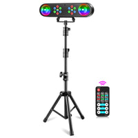 Jeu de lumière soirée à 2 boules magiques RVB et 14 LED, télécommande et mode sonore