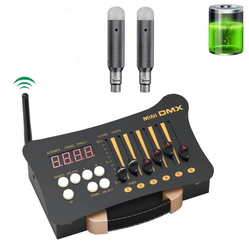 Contrôleur DMX sans fil – console avec 2 récepteurs, vue de face