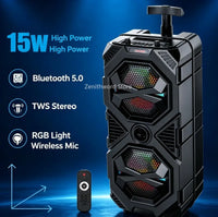 Enceinte karaoké lumineuse – fonctions Bluetooth, TWS, lumière RGB et micro sans fil