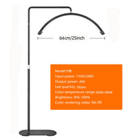Lampe demi-lune LED sur pied – Noir, modèle C