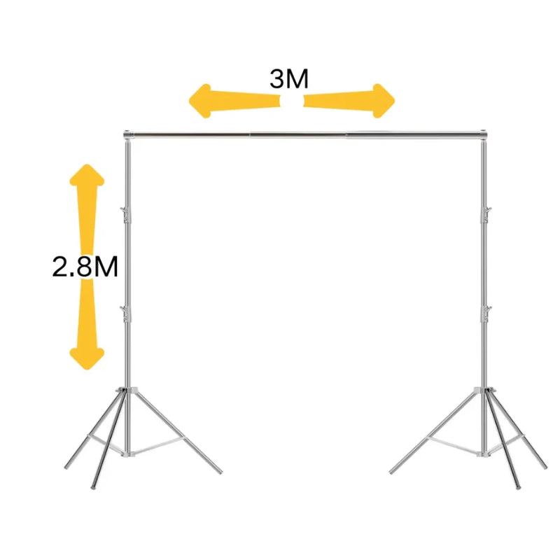 Support pour fond vert et fond photo robuste, 8 modèles de 2 à 3,4 m