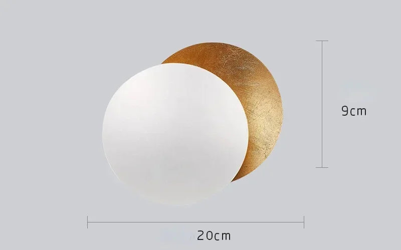 Applique murale lune éclipse LED, deux disques, 20 ou 25 cm