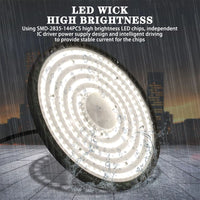 Cloche LED industrielle UFO 100 ou 150 W, IP65, 6000 K