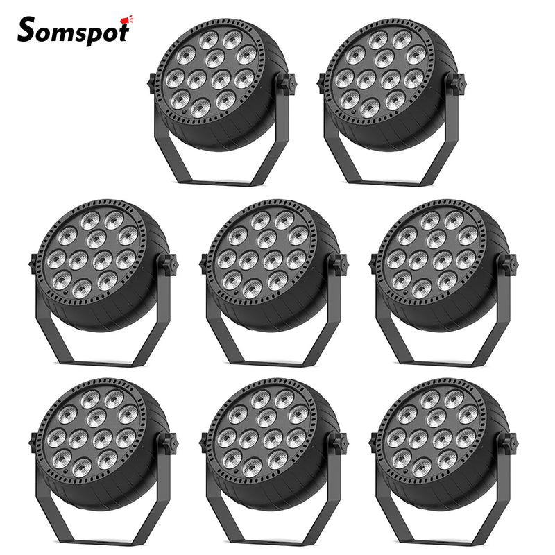 Mini PAR LED RGB rechargeable – lot de 8 projecteurs noirs