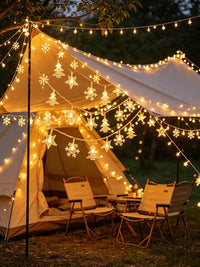 Guirlande lumineuse extérieur Noël à motifs – guirlande de motifs lumineux sur une tente et un auvent