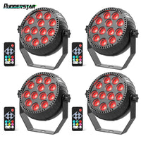Uplight sans fil rechargeable, lot de 4 mini PAR LED RGB avec télécommande