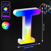 Lettres lumineuses LED RGB 15 cm – lettre T