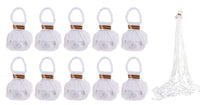 Banderoles à lancer pour mariage – lot de 10 poppers blancs avec leurs banderoles blanches