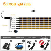 Ruban LED tasseau bois noir – kit avec six rubans, alimentation et interrupteur tactile