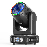 Lyre LED 200 W à anneau arc-en-ciel et 15 gobos pour discothèque