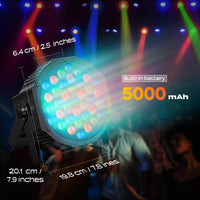 Projecteur PAR LED sur batterie, lot de 4, 36 LED RGB et télécommande