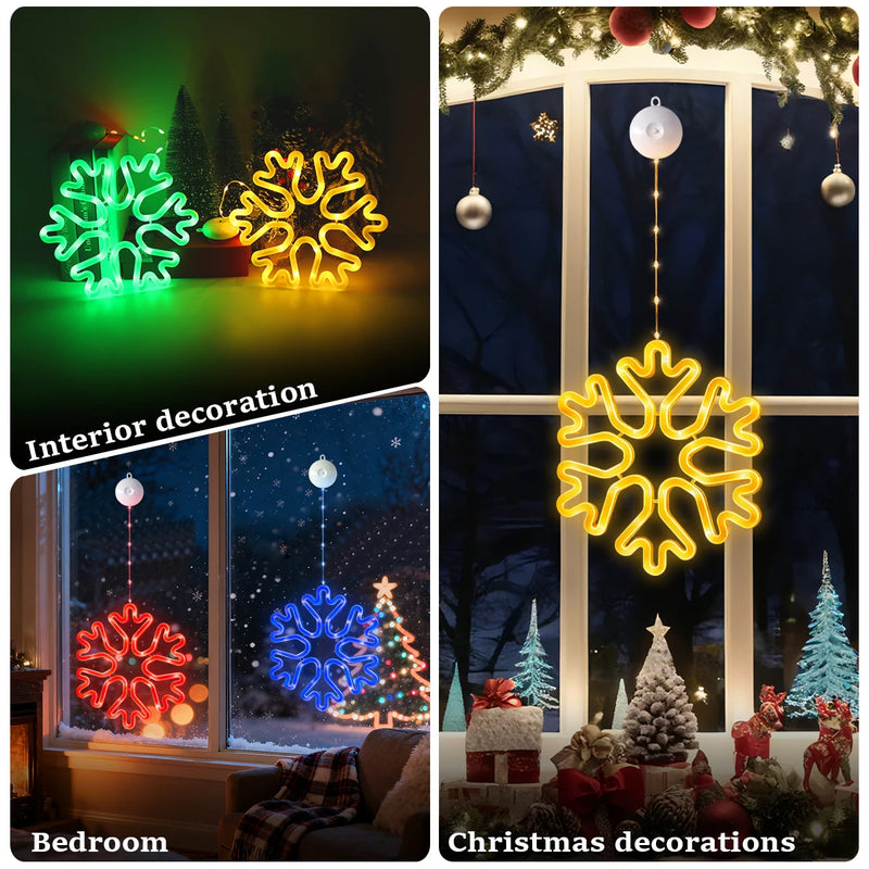 Flocon lumineux de fenêtre – flocons lumineux en décoration intérieure, dans une chambre et à la fenêtre