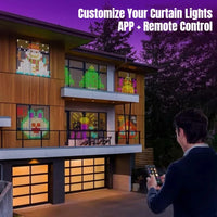 Rideau lumineux étanche à motifs DIY, 400 LED, application et musique