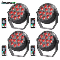 Uplight sans fil rechargeable, lot de 4 mini PAR LED RGB avec télécommande