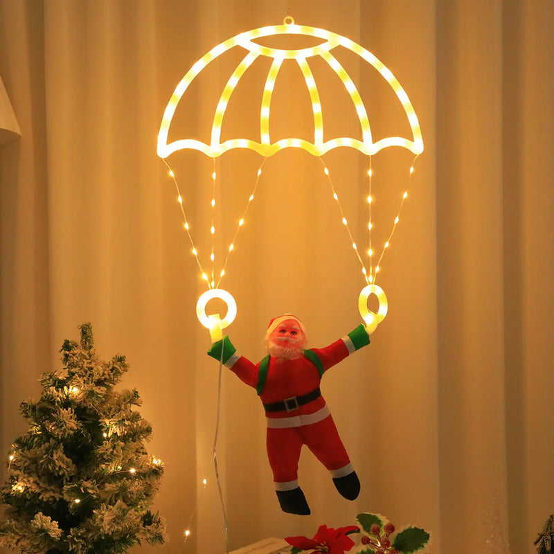 Décoration de fenêtre Père Noël en parachute – vue 18