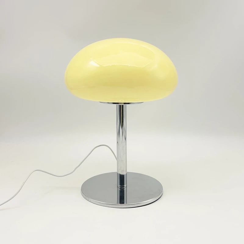 Lampe nuage en verre à dôme sur pied chromé, USB, 3 teintes