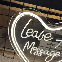 Néon mariage LED cœur « Laisser un message », 25 x 23 cm