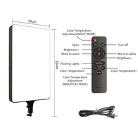 Panneau LED vidéo bicolore 90 W – panneau seul avec télécommande et cordon d'alimentation, sans pied