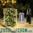Guirlande lumineuse extérieur fil vert 10 à 200 m, télécommande, IP44