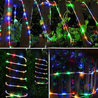 Guirlande LED tube de corde – tubes multicolores autour de plantes et de clôtures