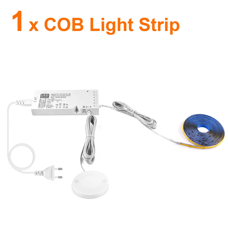 Ruban LED COB 12 V à capteur tactile – kit à 1 ruban