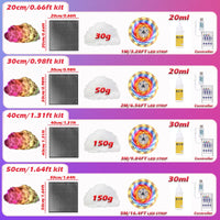Kit nuage LED plafond multicolore – contenu des kits de 20, 30, 40 et 50 cm