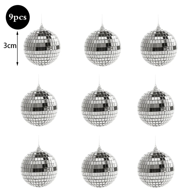 Boules à facettes miroir pour sapin de Noël, 2 à 10 cm
