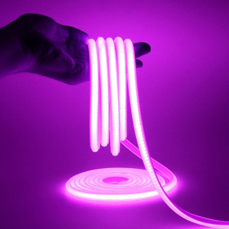 Ruban LED néon extérieur IP67 220 V à variateur – ruban rose-violet
