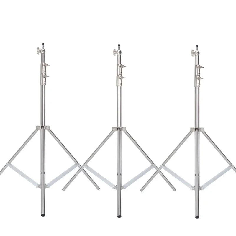 Pied de lumière inox – lot de 3 pieds inox de 2,8 m