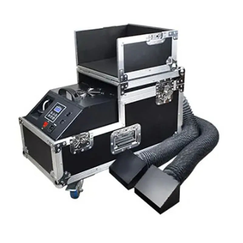 Machine à brouillard bas à eau 2000 W, 2 sorties de brume, flight case à roulettes et DMX512