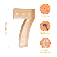 Chiffre lumineux géant 73 cm – chiffre 7, hauteur 73 cm