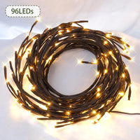 Branche de saule lumineuse murale 72 ou 96 LED blanc chaud, 8 modes, USB avec télécommande