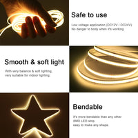Ruban LED COB blanc – basse tension, lumière douce et bande flexible