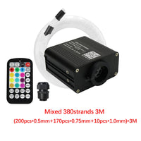 Kit plafond étoilé fibre optique RGBW 16 W, application Bluetooth et télécommande